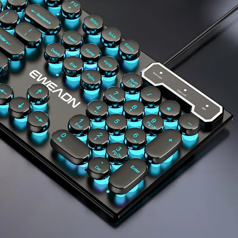 Retro Gaming Keyboard And Mouse - Retro Punk Mechanical Feel Keyboard Mouse