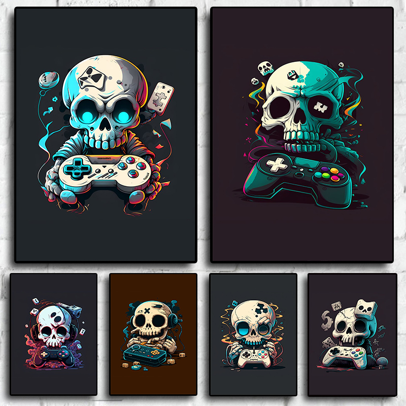 Retro Gaming Life - 80s Retro Skulls Gamepad Aesthetics Pictures