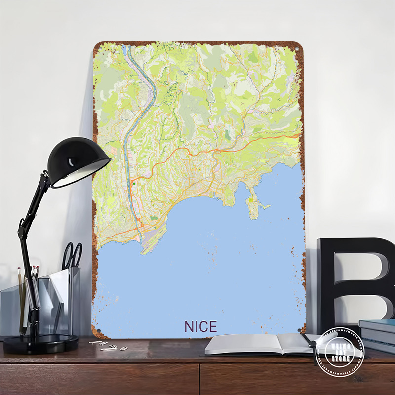 Map of Nice France Printed Pos - Retro Gaming France ulasan dan harga