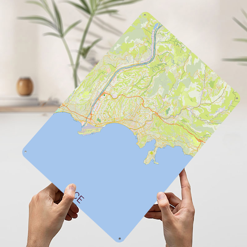 Map of Nice France Printed Pos - Retro Gaming France ulasan dan harga