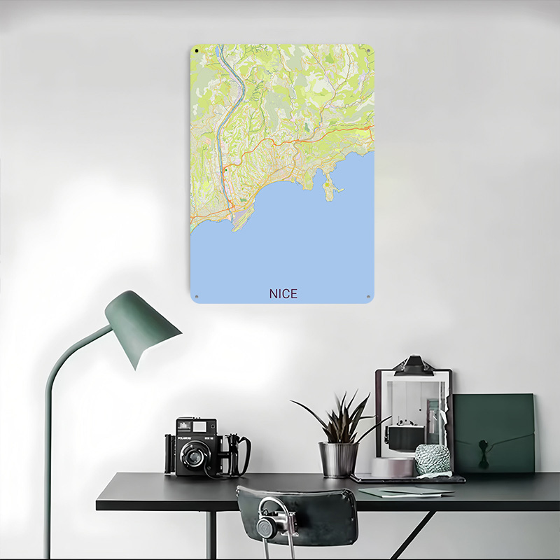 Map of Nice France Printed Pos - Retro Gaming France ulasan dan harga