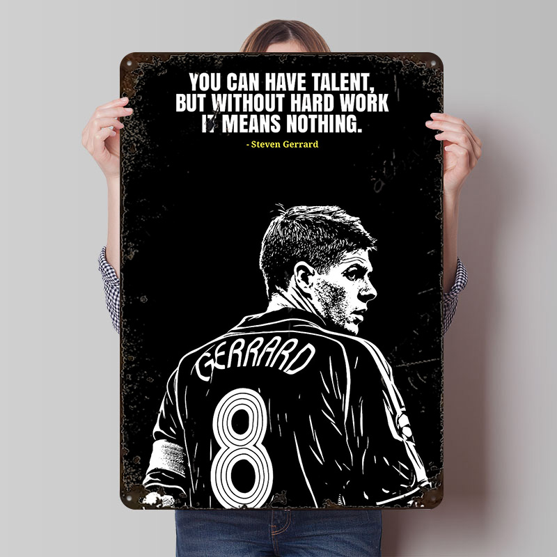 Steven Gerrard Quote Metal Pos - Retro Gaming Desk ulasan dan harga