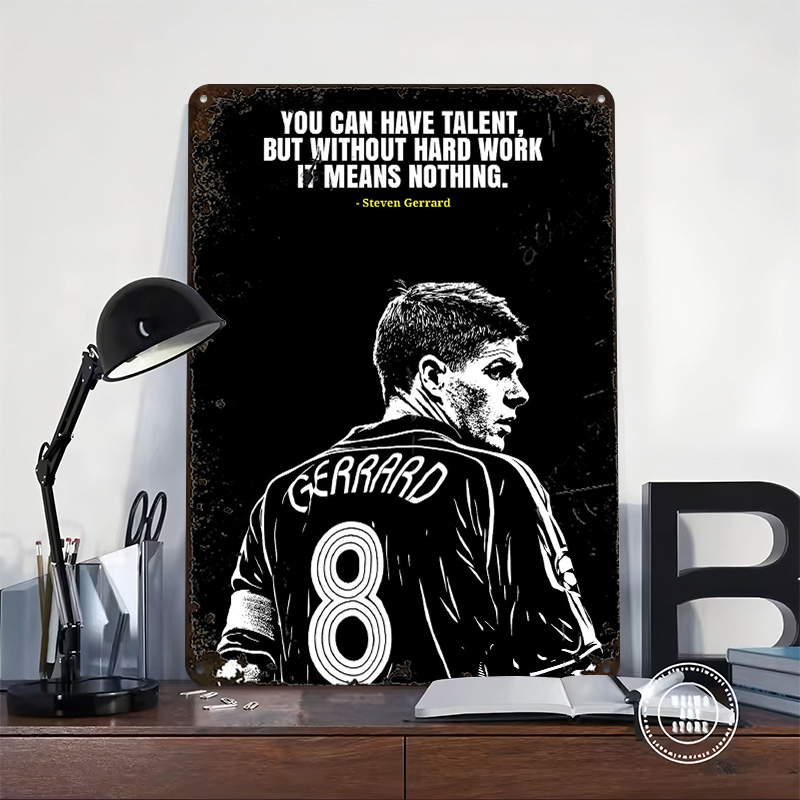 Steven Gerrard Quote Metal Pos - Retro Gaming Desk ulasan dan harga