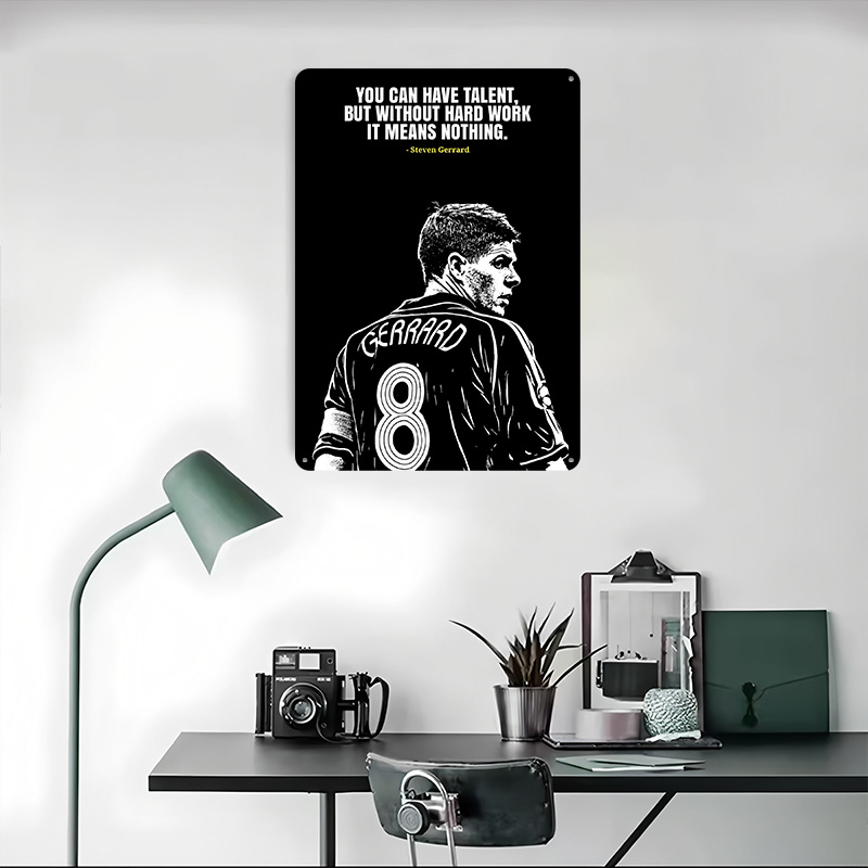 Steven Gerrard Quote Metal Pos - Retro Gaming Desk ulasan dan harga
