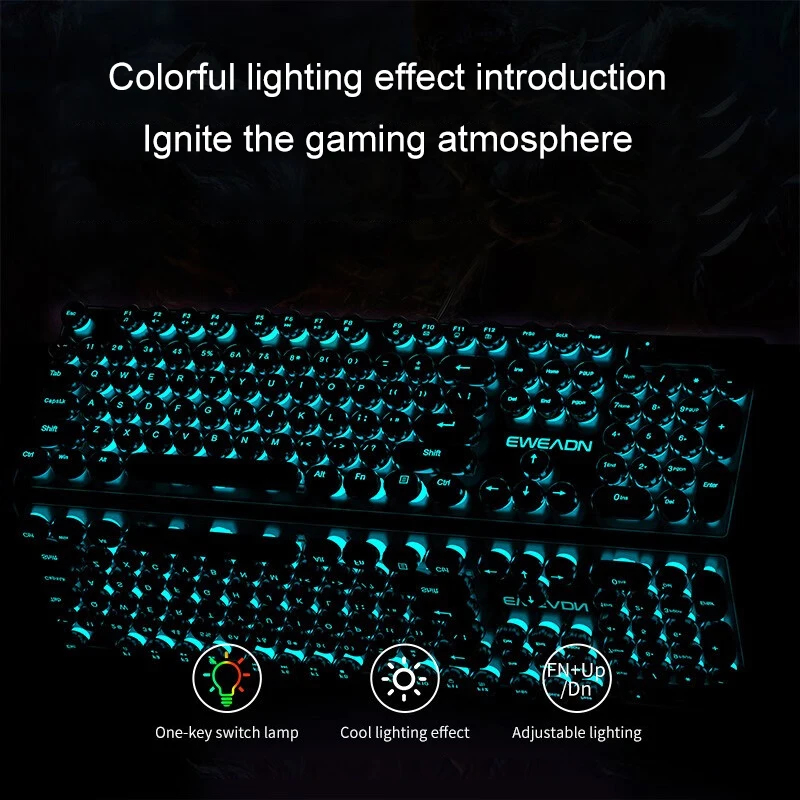 Retro Punk Mechanical Feel Key - Retro Gaming Keyboard And Mouse ulasan dan harga