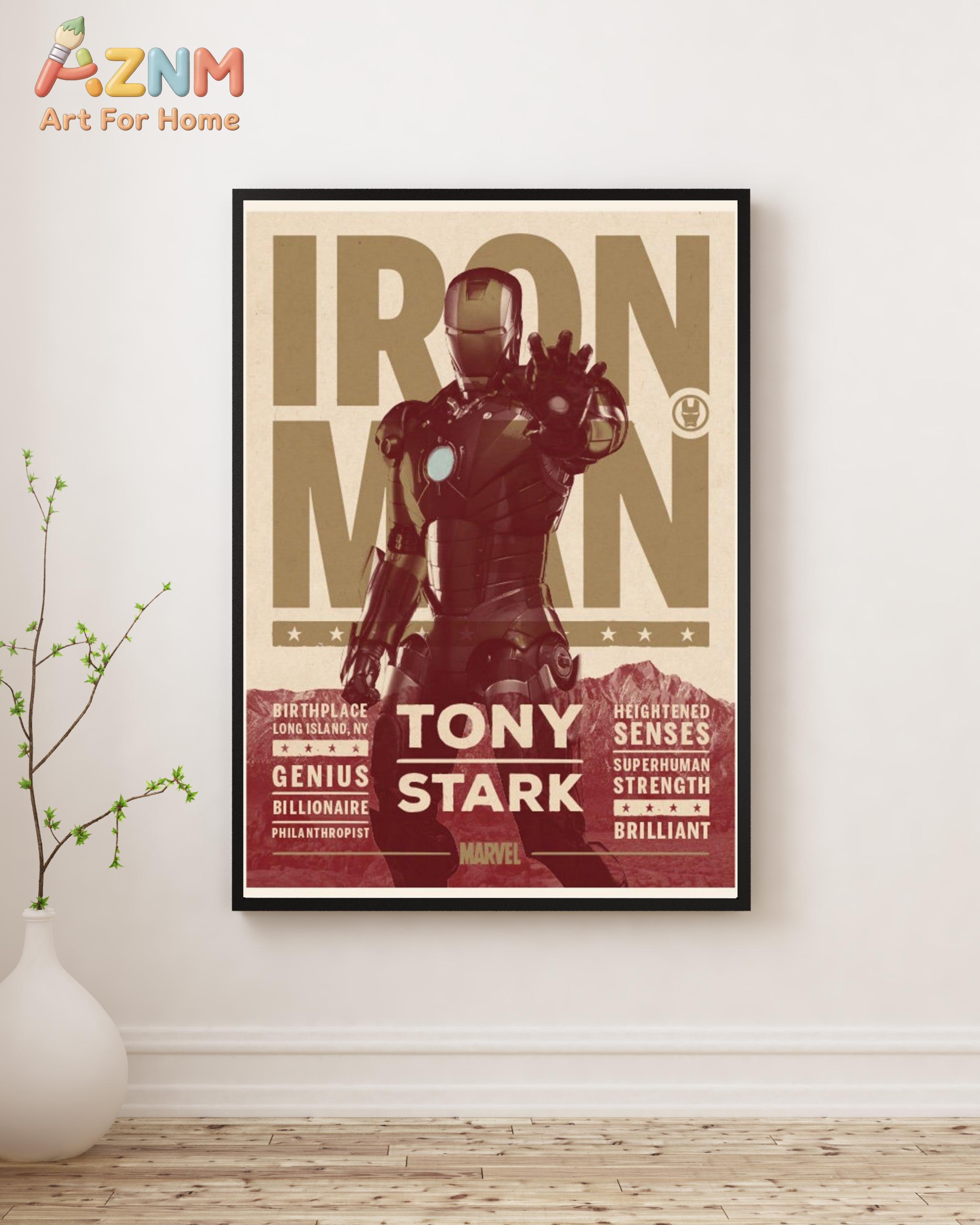 Iron Man Vintage Poster _ Tony - Retro Gaming Pictures ulasan dan harga