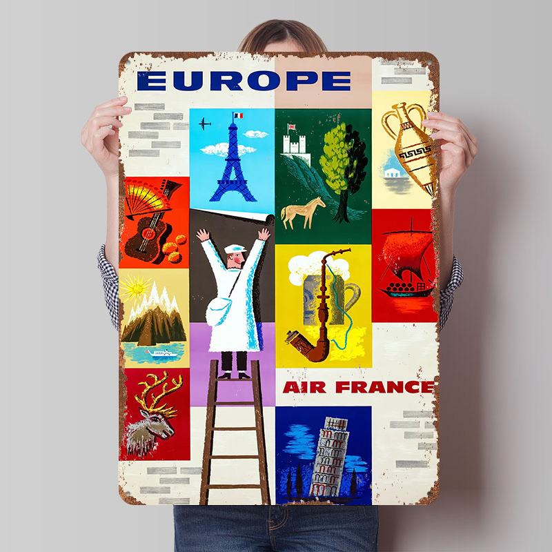 Europe Air France Travel Metal - Retro Gaming France ulasan dan harga