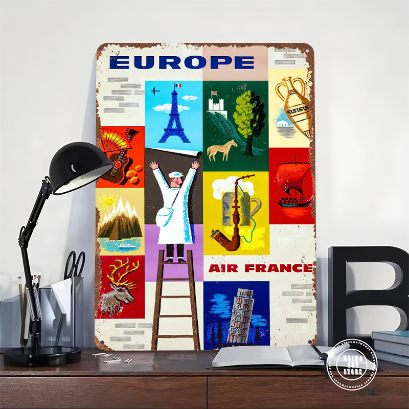 Europe Air France Travel Metal - Retro Gaming France ulasan dan harga
