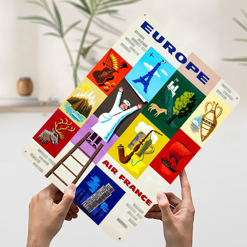 Europe Air France Travel Metal - Retro Gaming France ulasan dan harga