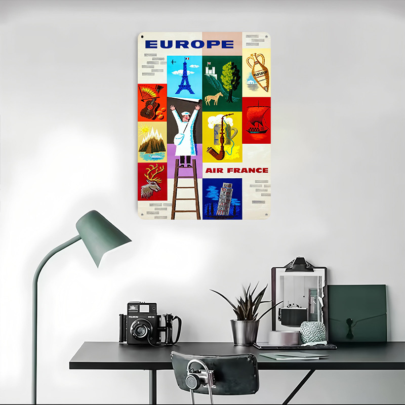 Europe Air France Travel Metal - Retro Gaming France ulasan dan harga