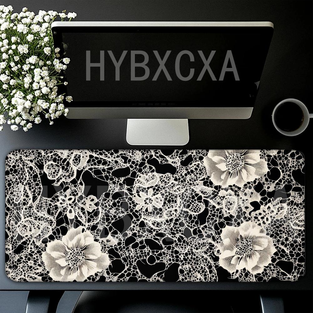 Black White Lace White Flower  - Retro Gaming Keyboard And Mouse ulasan dan harga