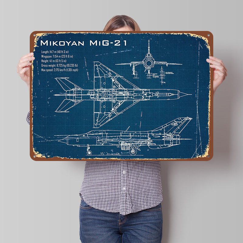 Mig 21 Aircraft Printed Poster - Retro Gaming Desk ulasan dan harga