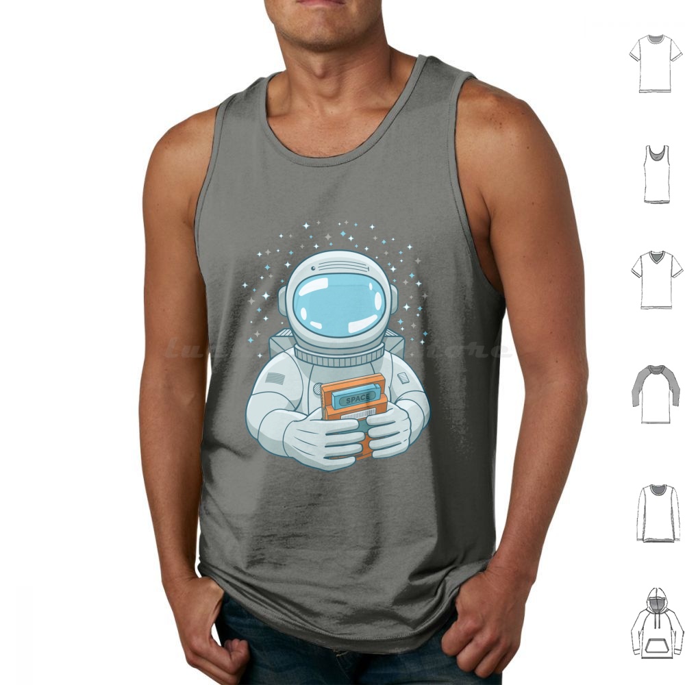 Gaming Spaceman Tank Tops Prin - Retro Gaming Gameboy ulasan dan harga