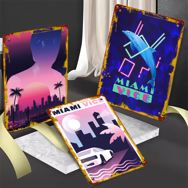 Miami Vice Printed Posters Cus - Retro Gaming Desk ulasan dan harga