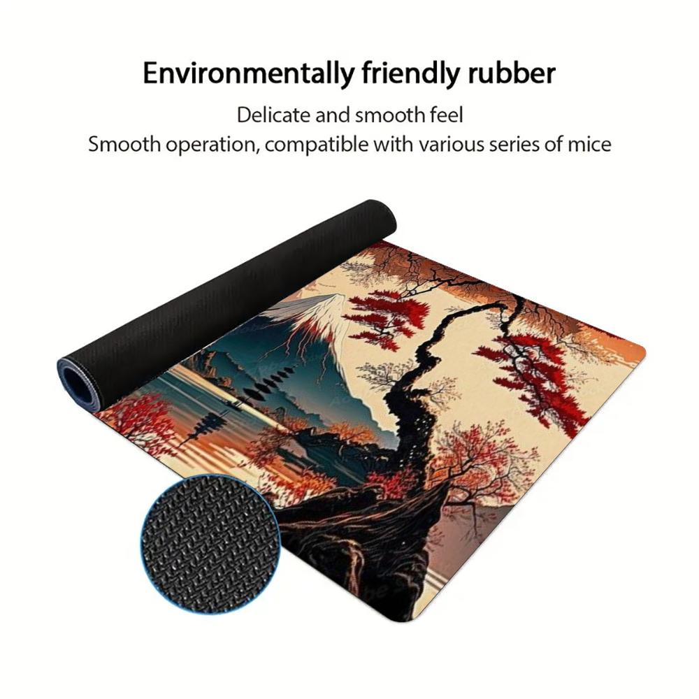 Ukiyo-e Red Maple Mount Fuji L - Retro Gaming Desk ulasan dan harga