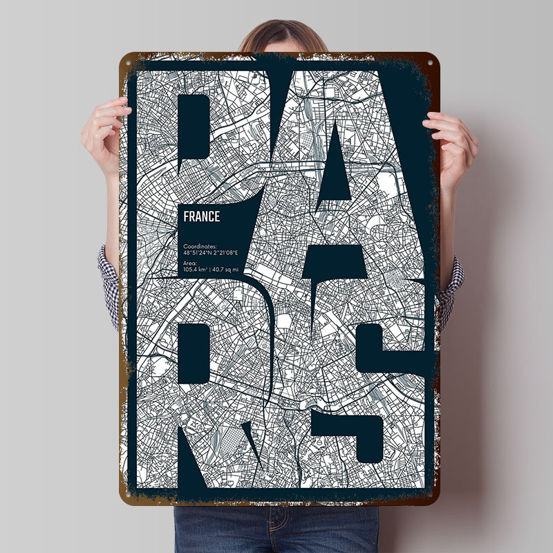 Paris France Map Typography Pr - Retro Gaming France ulasan dan harga
