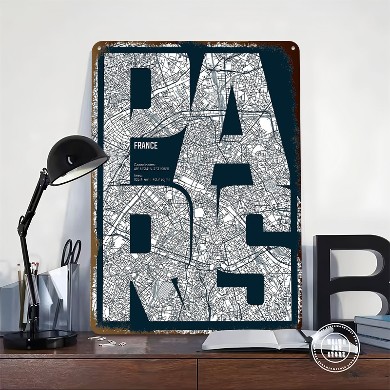 Paris France Map Typography Pr - Retro Gaming France ulasan dan harga
