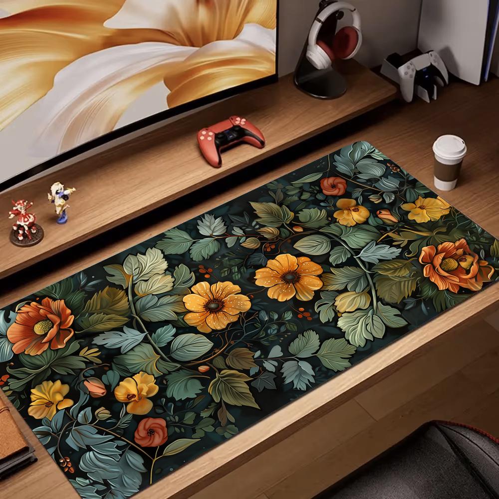 Retro flower art rendering Mou - Retro Gaming Desk ulasan dan harga