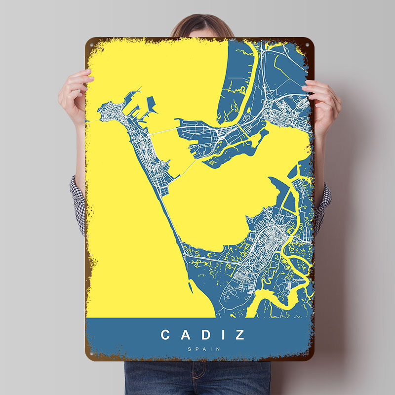 CADIZ SPAIN Tinplate Posters C - Retro Gaming Desk ulasan dan harga