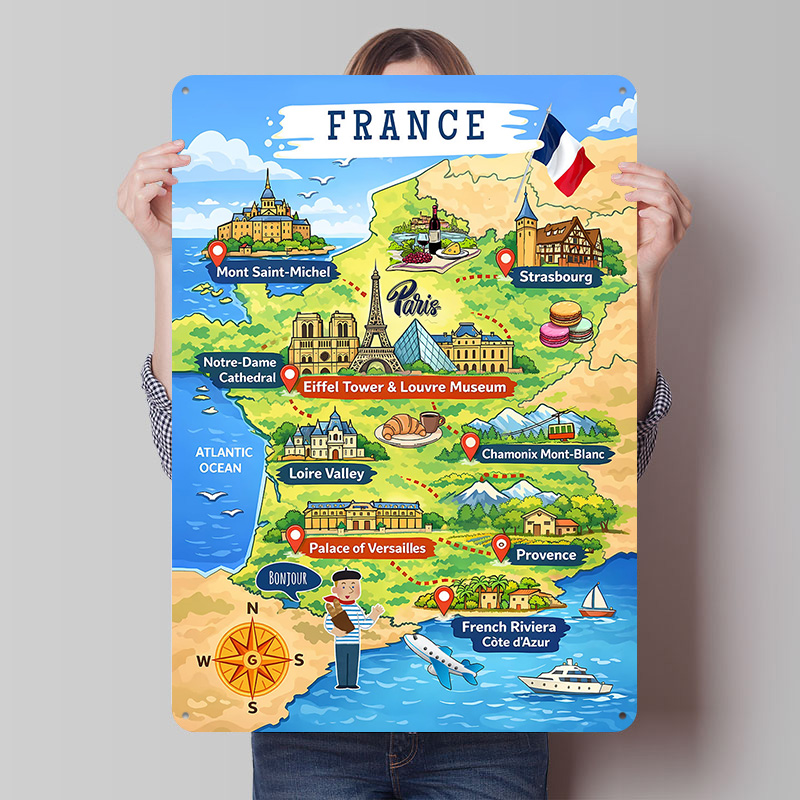 France Travel Map Cartoon Meta - Retro Gaming France ulasan dan harga