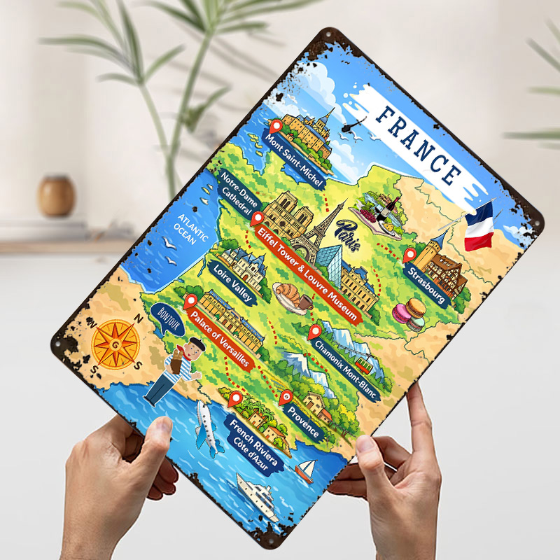 France Travel Map Cartoon Meta - Retro Gaming France ulasan dan harga