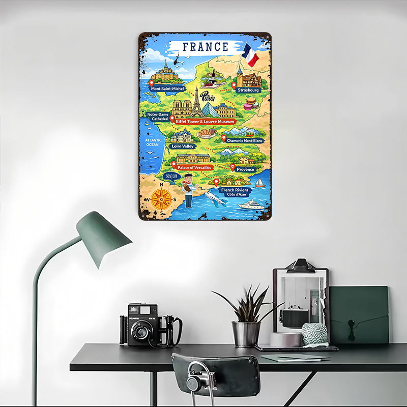 France Travel Map Cartoon Meta - Retro Gaming France ulasan dan harga