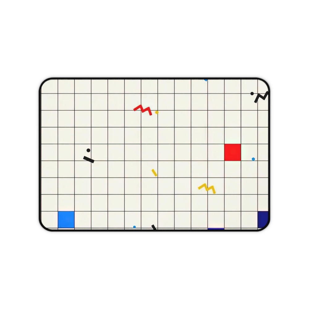 Retro Geometric Grid Desk Mat  - Retro Gaming Desk ulasan dan harga