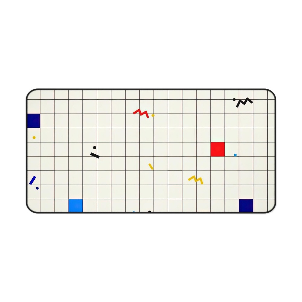 Retro Geometric Grid Desk Mat  - Retro Gaming Desk ulasan dan harga