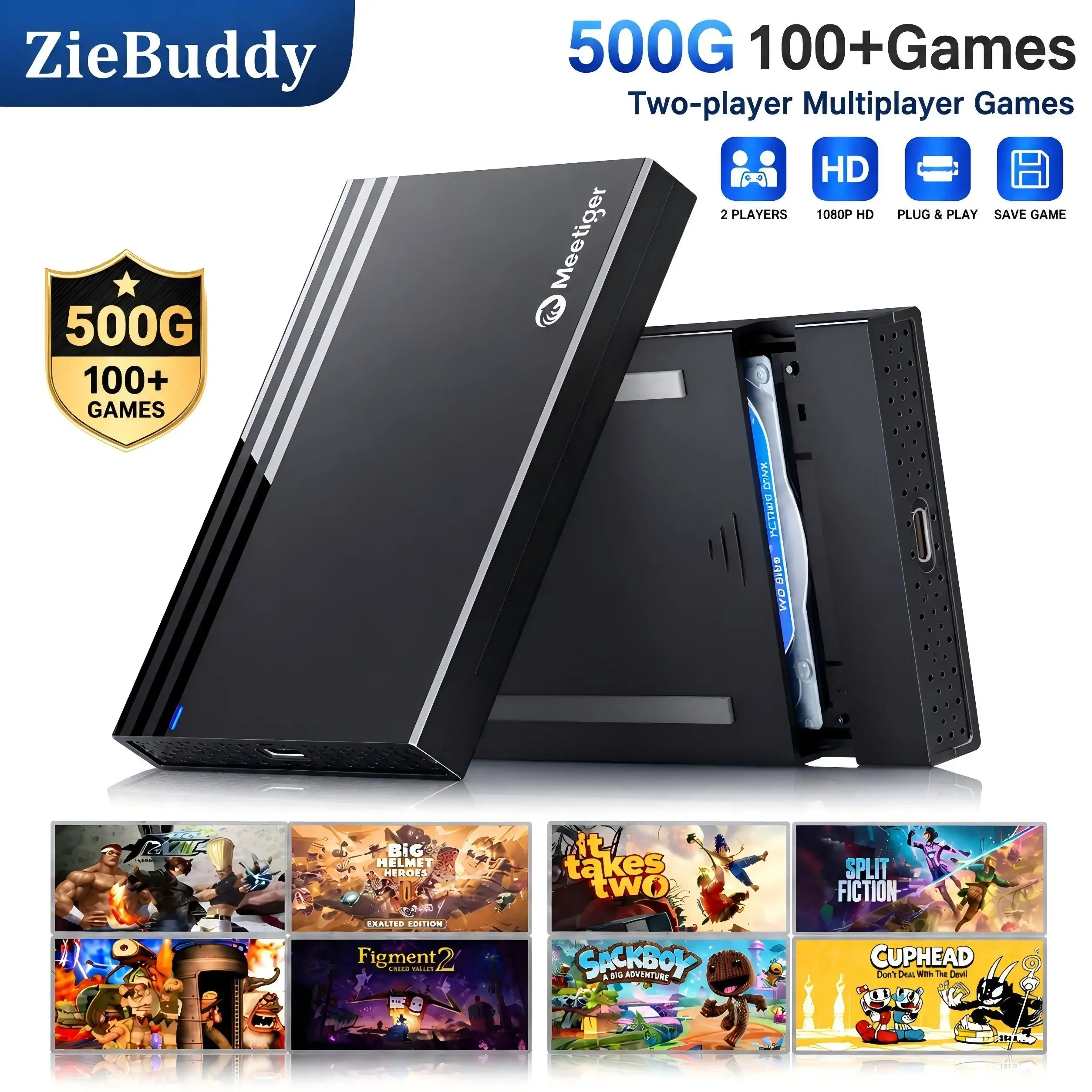 ZieBuddy 500GB Gaming Console  - Retro Gaming Hdd ulasan dan harga
