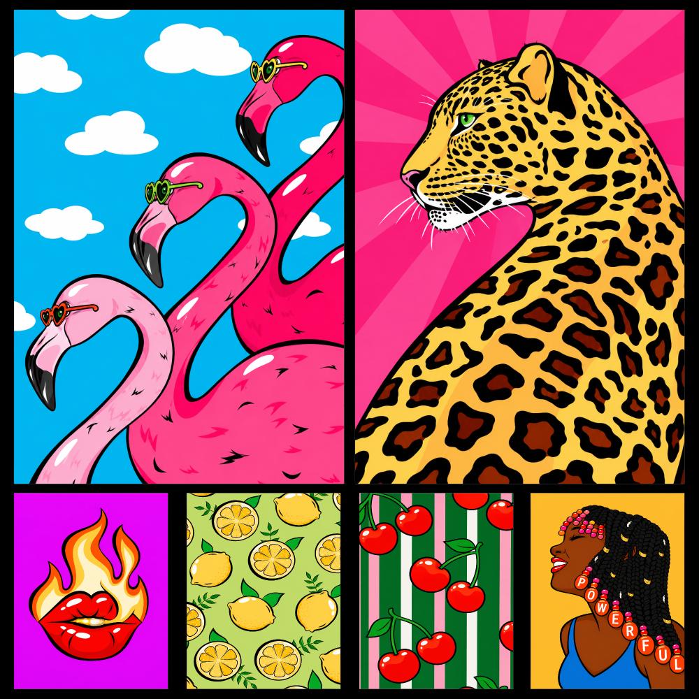 Colorful Retro Pop Art Tropica - Retro Gaming Life ulasan dan harga